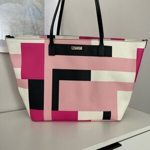 Kate Spade New York Shore Street Margareta Tote Bag - Geometric Black,White,Pink